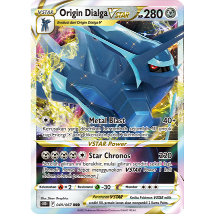 POKEMON TCG INDONESIA ORIGIN DIALGA VSTAR HOLOGRAM S10D 049/067