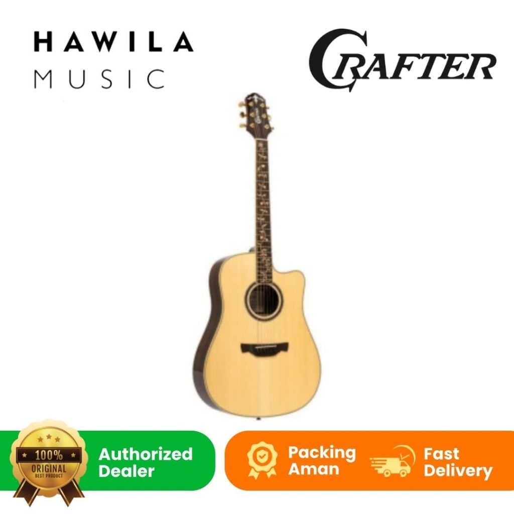 Gitar Solid Akustik Elektrik CRAFTER VL D28 CE PRO Brand Korea