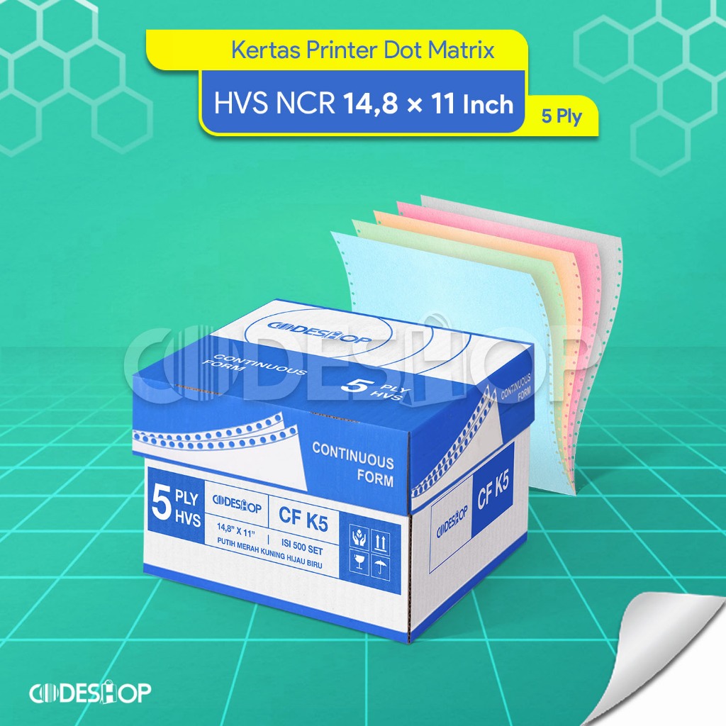 Codeshop Kertas Continuous Form NCR 14 7/8 x 11 inch 5 Rangkap Slip Gaji Faktur Penjualan Surat Jala