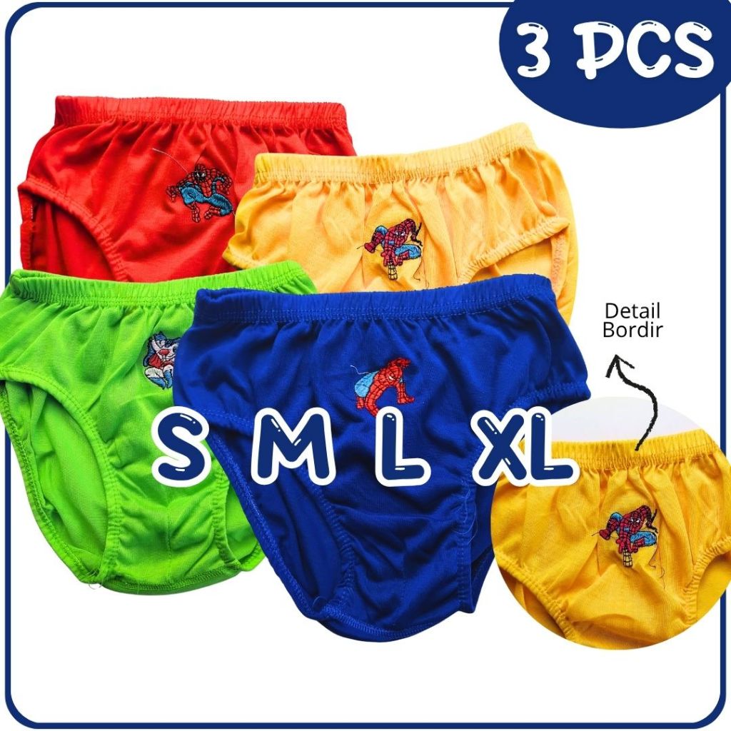 Isi 3pcs / Celana Dalam Anak Laki Laki / Celana Dalam Anak 1-9 Tahun GRIYODALEMAN99