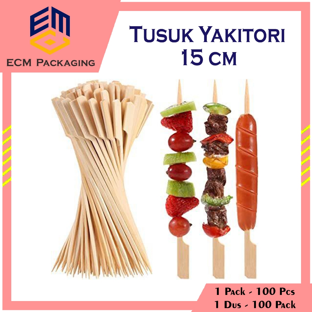 100pcs TUSUK SATE YAKITORI 15CM | TUSUK SATE JEPANG | TUSUK BAMBU JEPANG