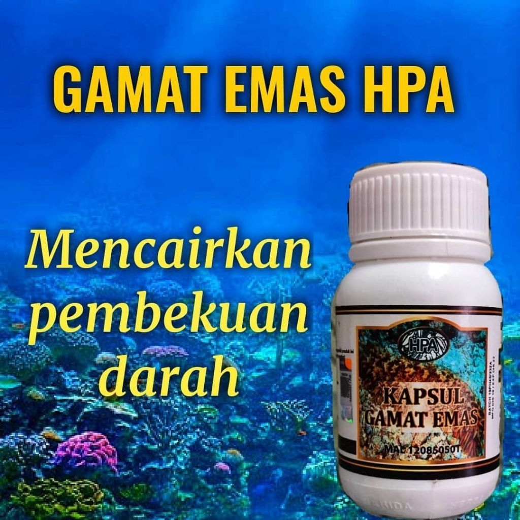 KAPSUL HERBAL GAMAT EMAS HPA ORIGINAL ASLI DARI MALAYSIA KEMASAN BOTOL ISI 60 KAPSUL