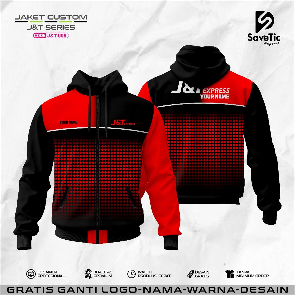 Jaket J&T Full Printing Sublim/Jaket J&T Express Original/Jaket Logistic JNT/Jaket Custom/Jaket Kuri