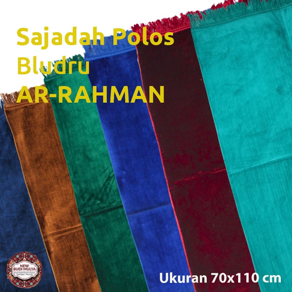 Sajadah Turkey Polos AR-RAHMAN Bahan Bludru Ukuran 70x110cm.