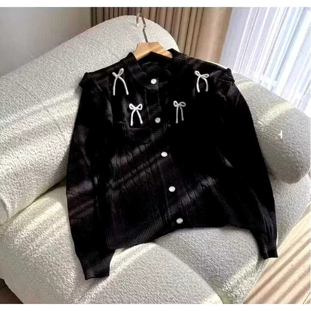 ANCIKA-Cardigan Cable Pita Kepang Rajut Knitwear Wanita Korean Style