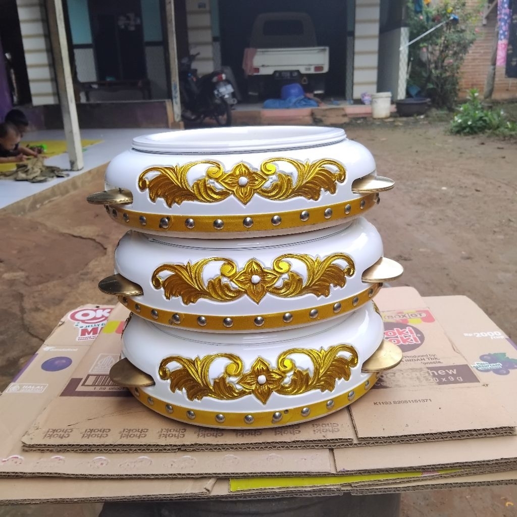 Alat Musik REBANA HADROH UKIR UKUR  30cm bahan kayu mahuni