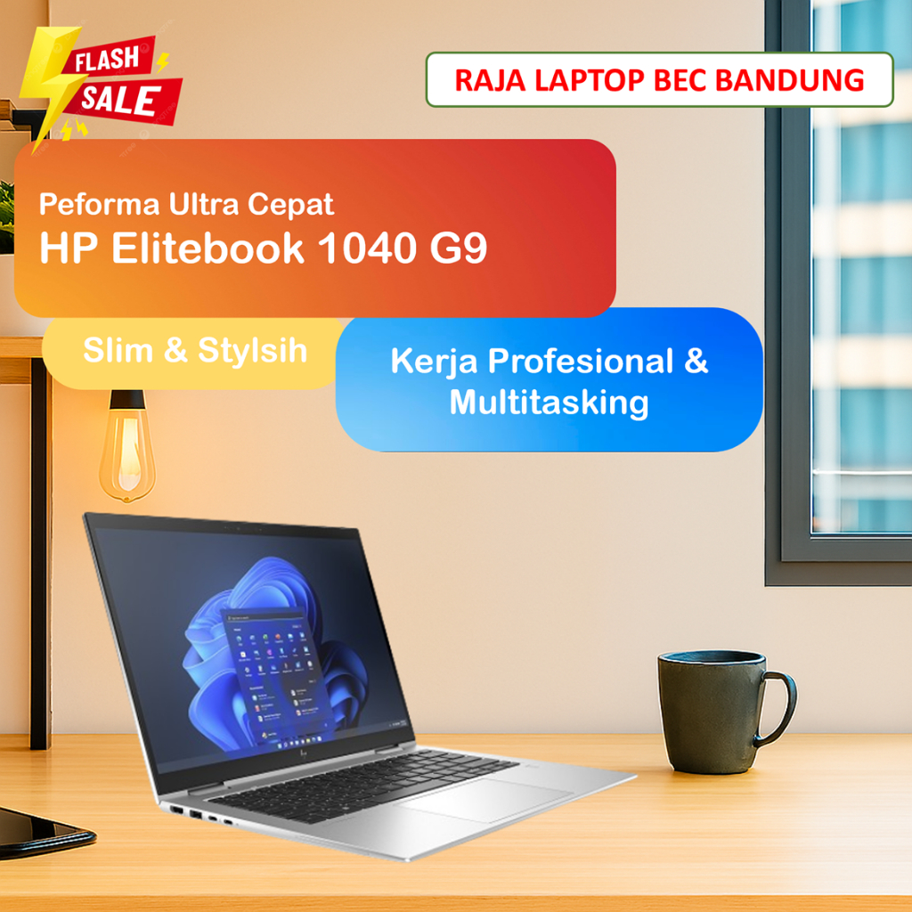 Laptop HP Elitebook 1040 G9 Intel i5 Gen 12 | RAM 32GB DDR5 SSD 1TB | Kerja Profesional Multitasking