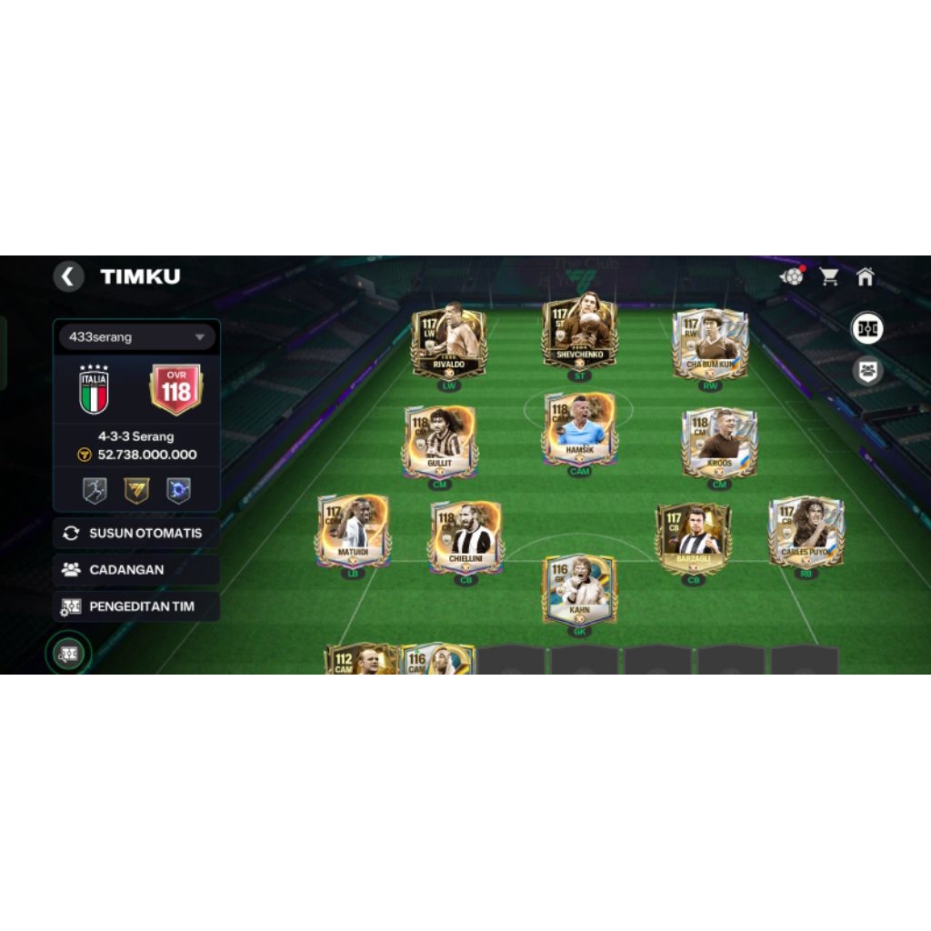 akun fc mobile ovr 118
