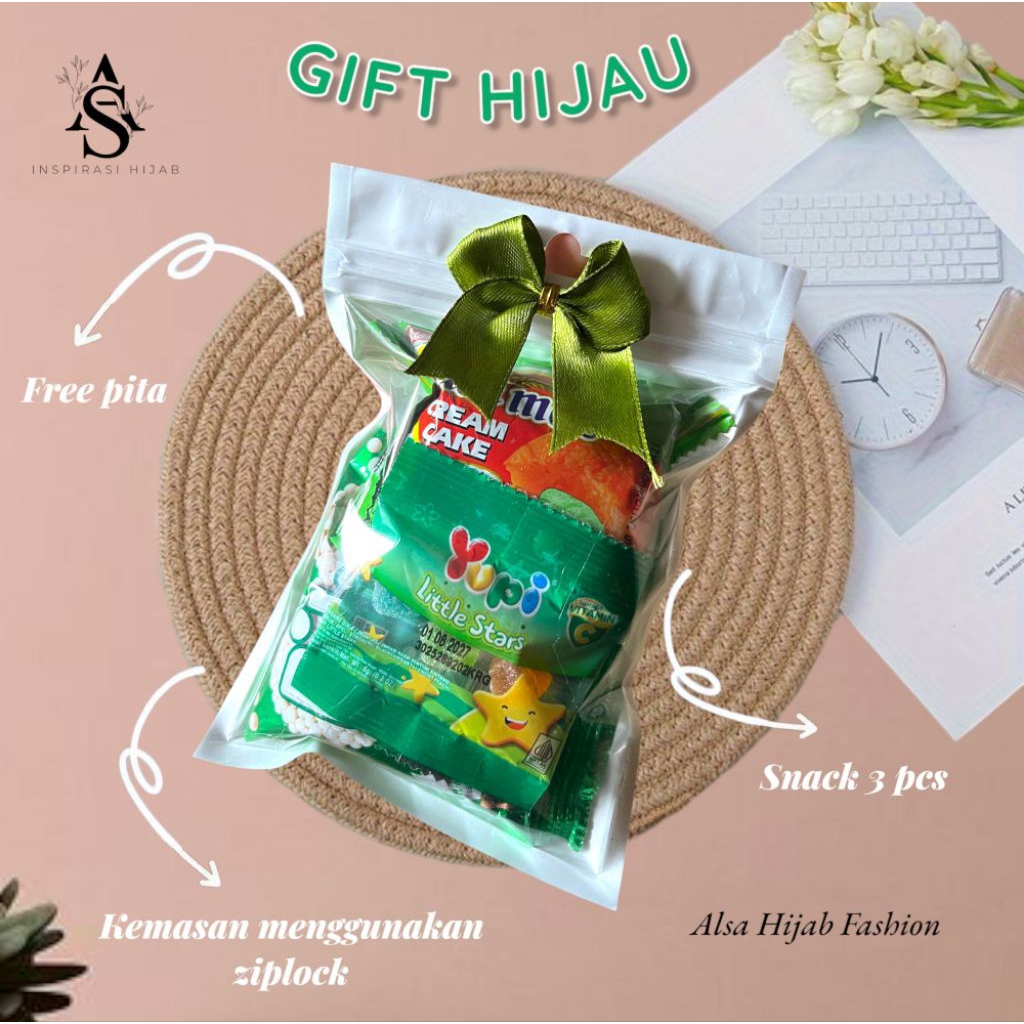 MINI GIFT SNACK HIJAU / PAKET JAJAN KECIL / MINI HAMPERS