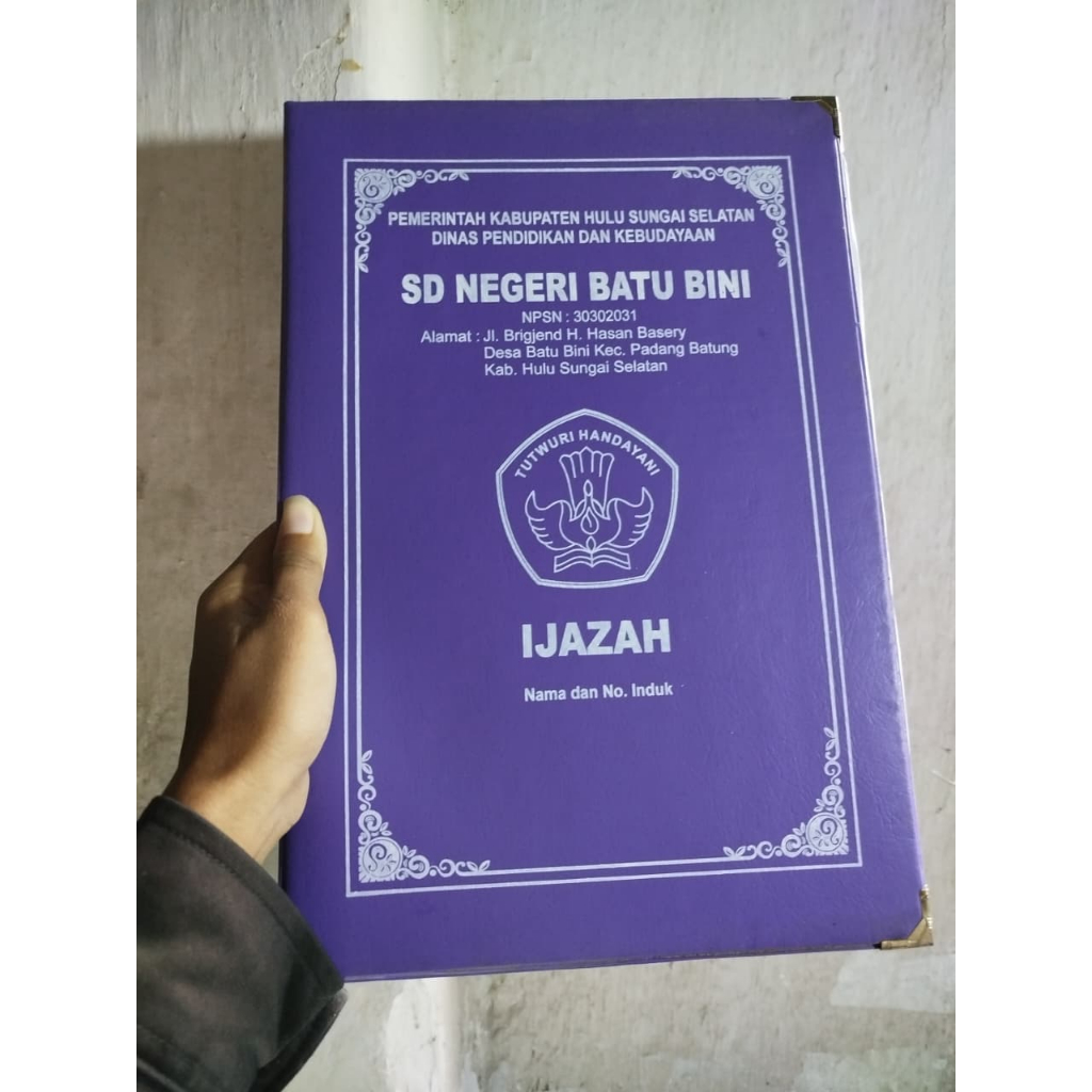 Map Raport Ijazah Sablon ASE Kulit Imitasi Karton Tebal