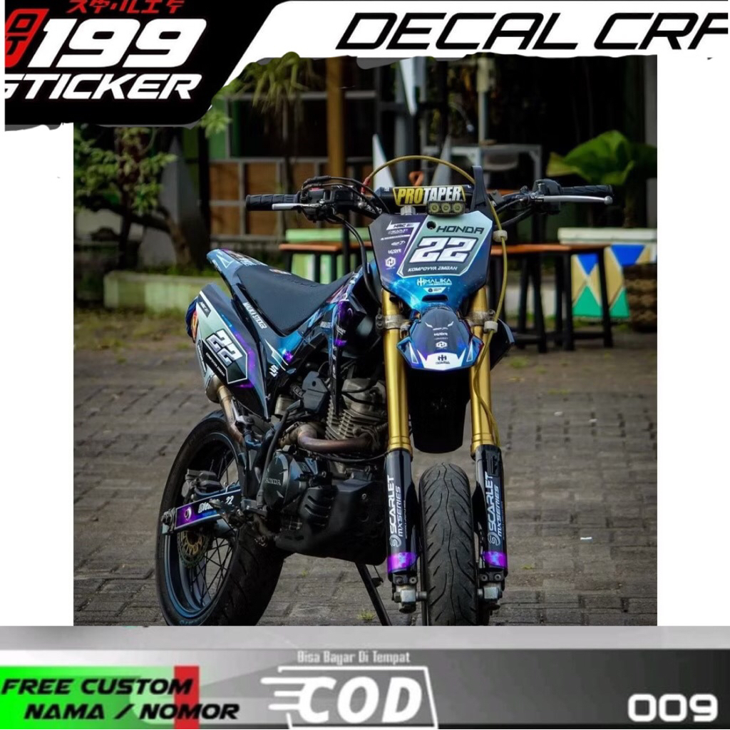 dekal CRF fullbody biru HITAM stiker CRF 150 L FULLBODY