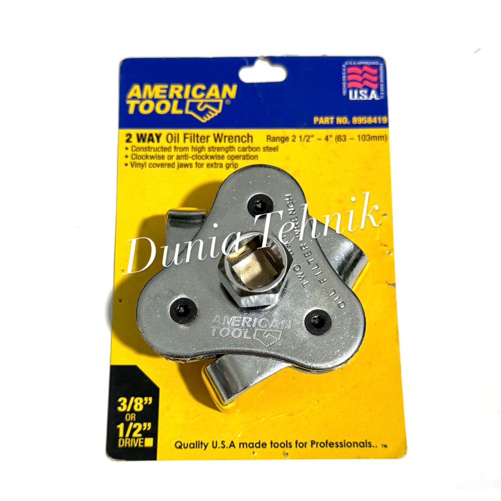AMERICAN TOOL Kunci Oil Filter 2 Way Kunci Oil Filter Kaki 3 Kunci Sok Pembuka Filter Oli