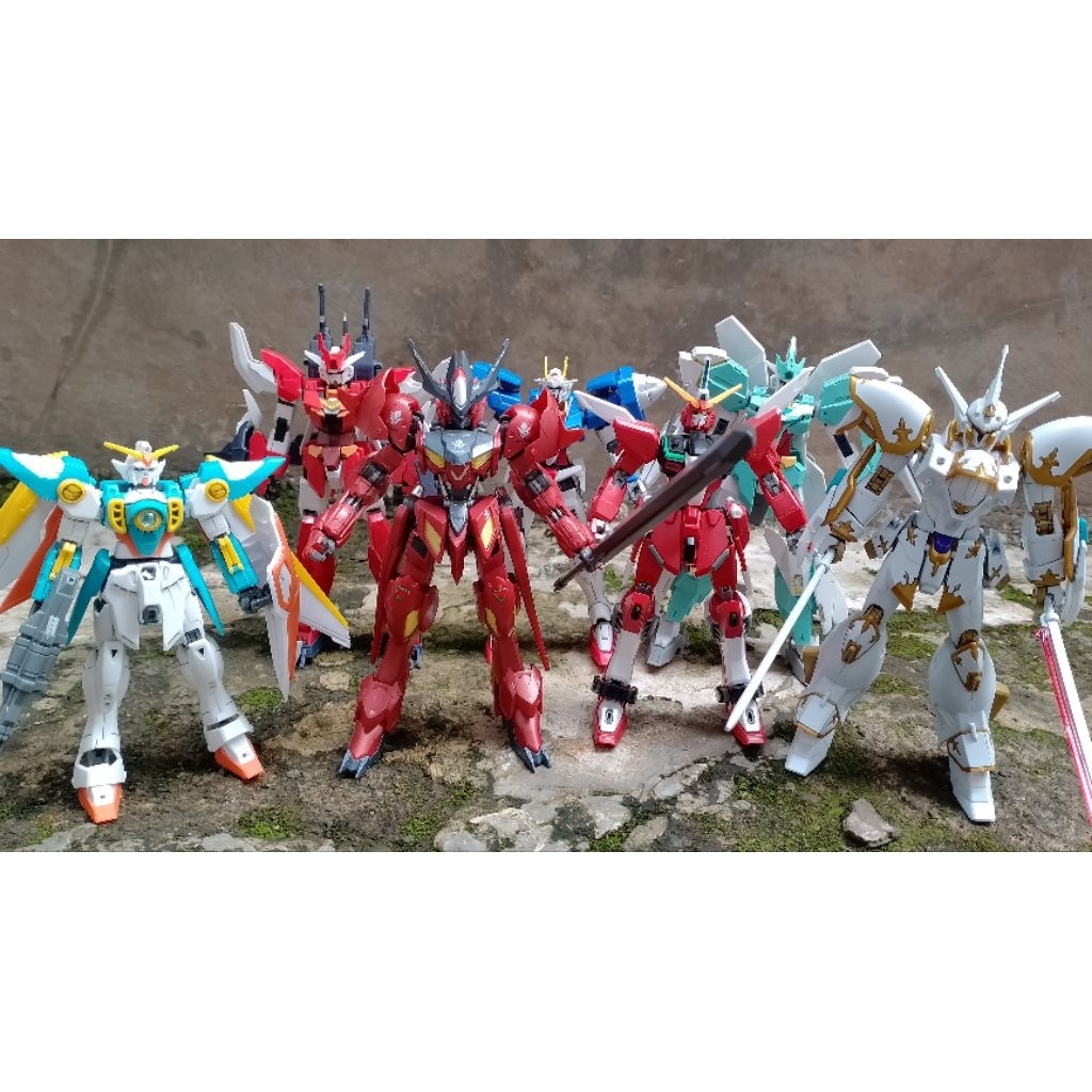 HG 1/144 wing warrior, aerial Fl09, gaoke infinity justice, amazing Barbatos lupus , Hg Gundam  OO r