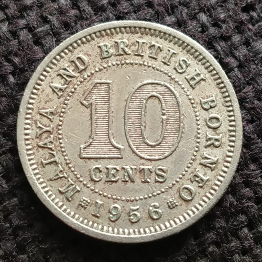 Koin Kuno Malaya and British Borneo 10 Cents 1956