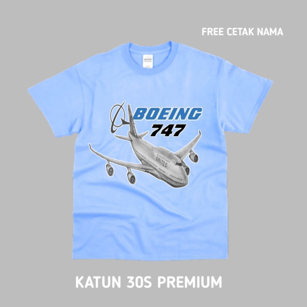 BOEING 747 Baju Kaos Anak  Motif Pesawat BOEING 747