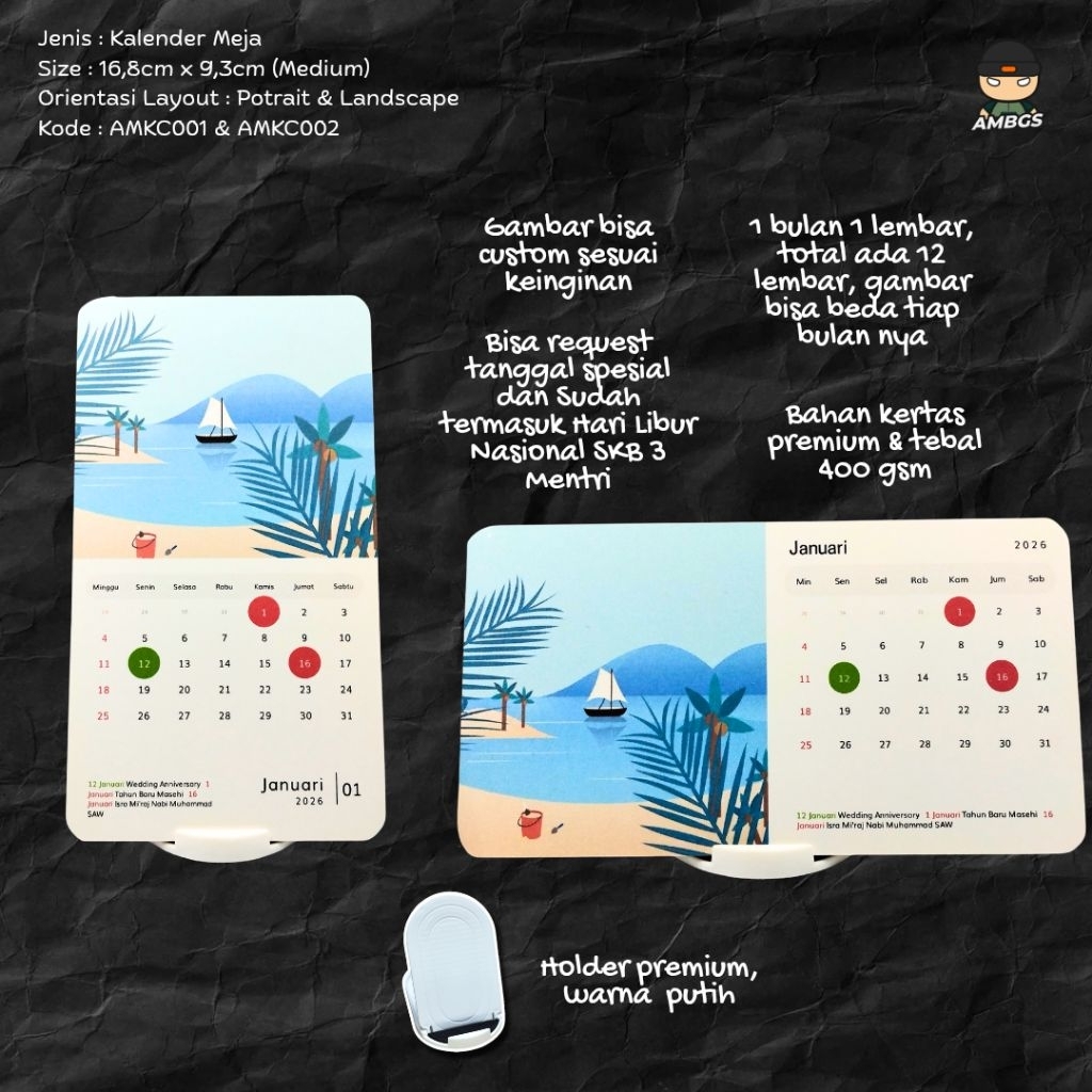 Kalender Custom Foto 2026 | Kalender Custom 2026 | Kalender Custom 2026 Aesthetic | Kalender Custom 