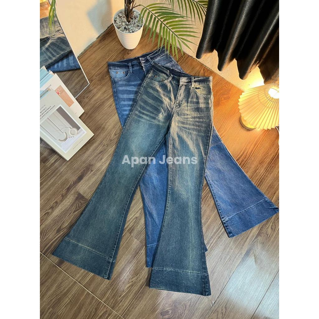 Cutbray Jeans Highwaist Lipatan Besar Jumbo Cutbray Jeans Wanita Lipat Lebar Denim Strech Big Size