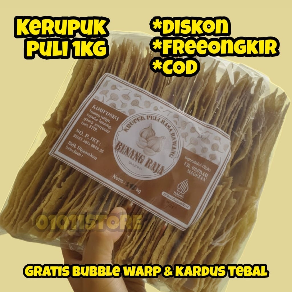 Kerupuk puli mentah rasa bawang / Kerupuk gendar / Kerupuk lempeng / Kerupuk puli tepung / Kerupuk p