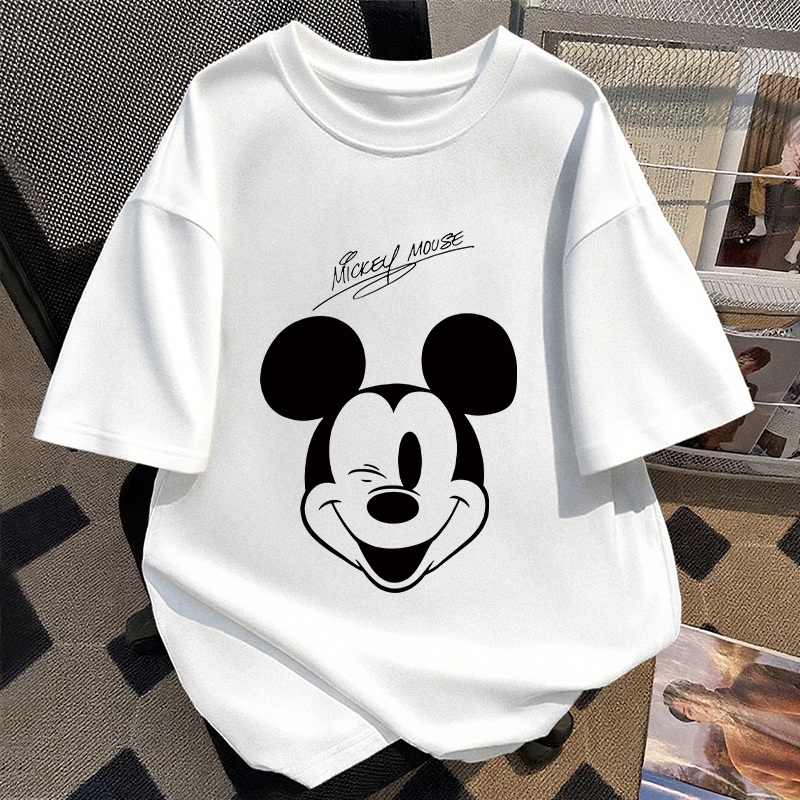 Naomifashion - Baju kaos putih pria distro anime | Baju couple pasangan kaos mickey | Baju kaos over