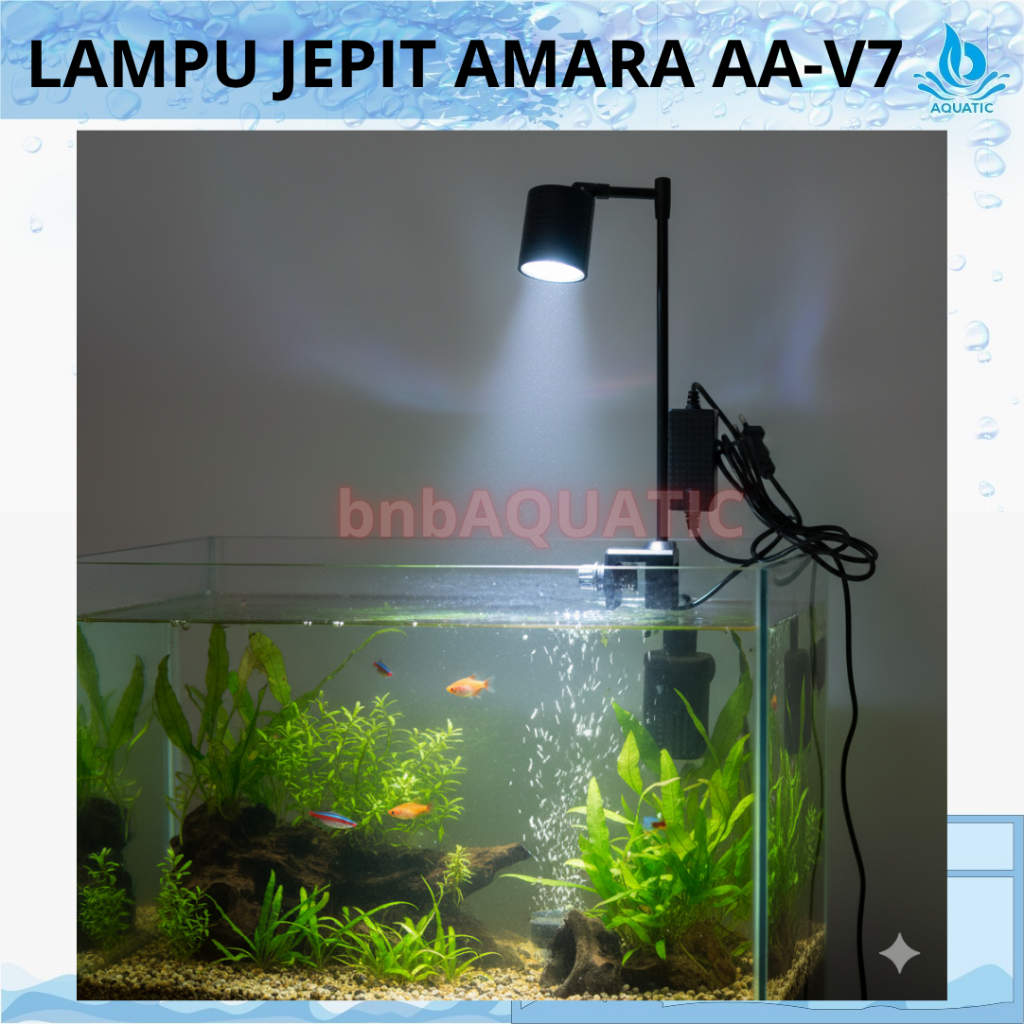 Lampu Jepit Aquarium Aquascape 3 Mode Bahan Alumunium AA V7