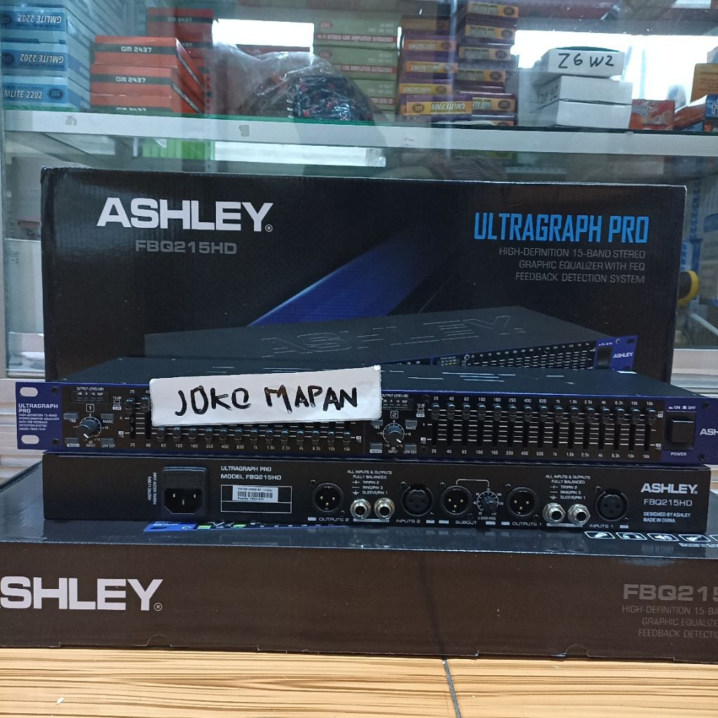 Equalizer Ashley FBQ215HD original + subwoofer output equalizer with feedback detection system