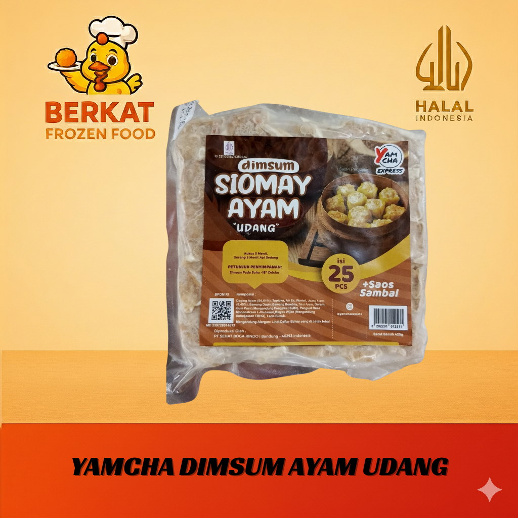 YAMCHA DIMSUM SIOMAY AYAM UDANG 25 PCS SUDAH BESERTA SAOS FROZEN FOOD PREMIUM, ENAK DAN HALAL