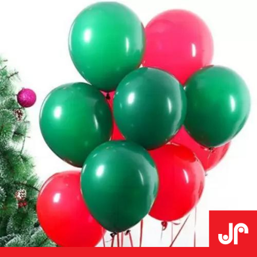 BALON LATEX 12IN WARNA HIJAU & MERAH / BALON DEKORASI PESTA / DEKORASI NATAL / BALON HIAS