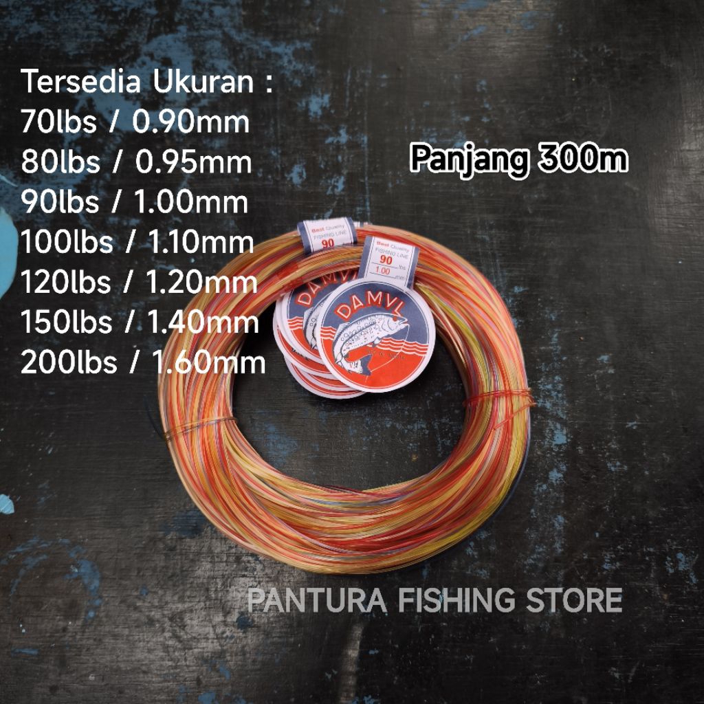 Senar Pancing Damyl Mambo / Pelangi Ukuran 70lbs - 200lbs Panjang 300m