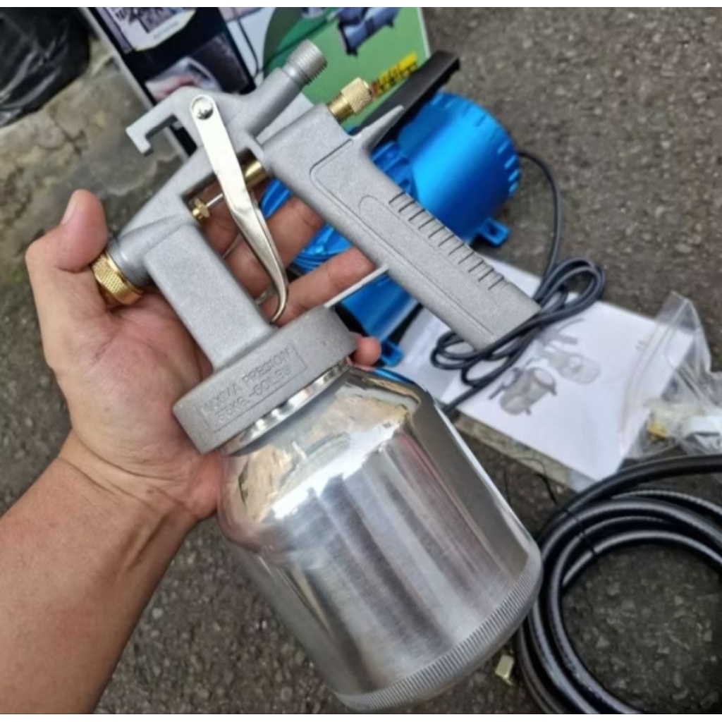 Mini Air Compresor Set Spray Gun Kit Kompresor Mini Semprot Cat