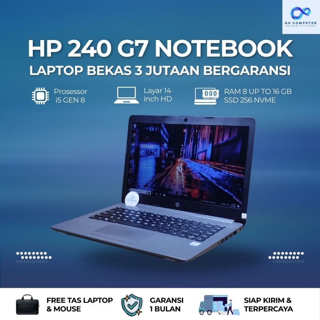 HP 240 G7 NoteBook i5GEN8 RAM 8GB SSD 256GB