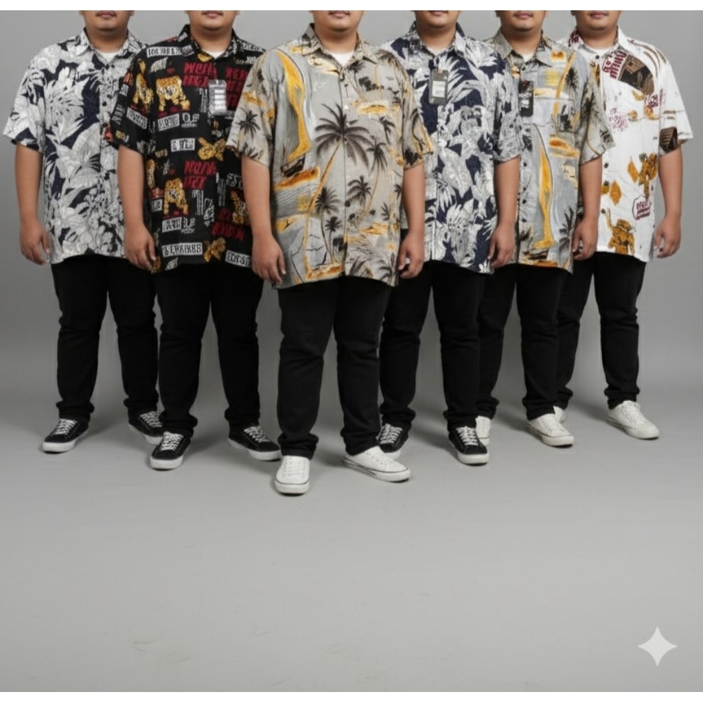 ASTRINA - Kemeja Rayon Lengan Pendek Motif Bunga Baju Pantai santai Hawai Kemeja Pria Bali&Kemeja ra