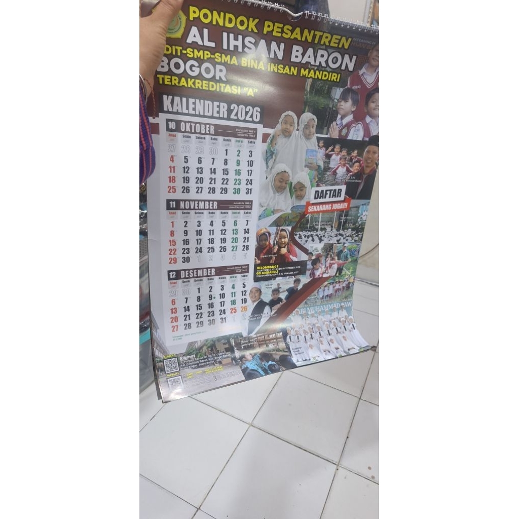 kalender dinding 5 lembar custom 2026/2027