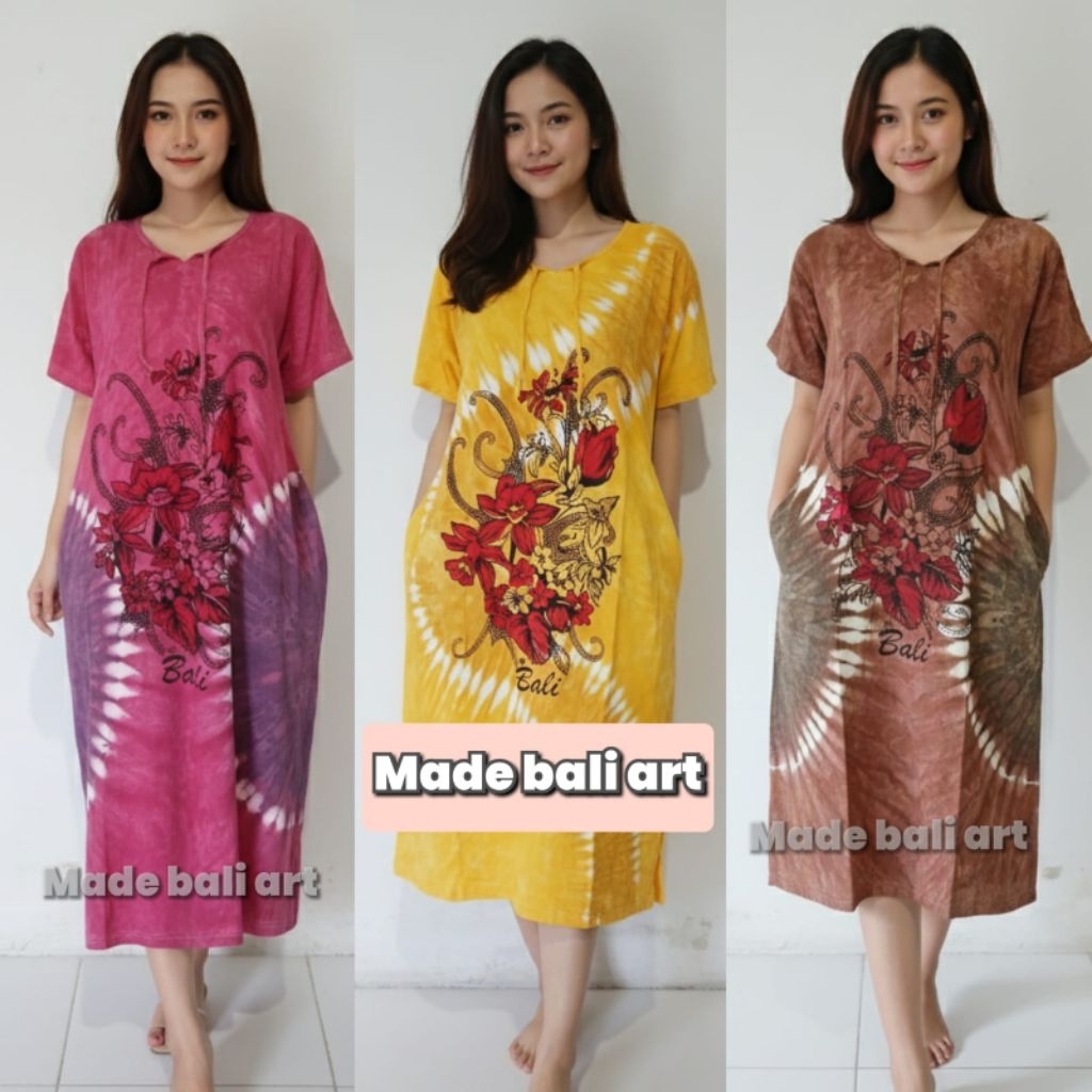 Daster Barong Abstrak LD 120 Jumbo Daster Bali Motif Bunga Bahan Katun Tebal Daster Kaos Motif Abstr