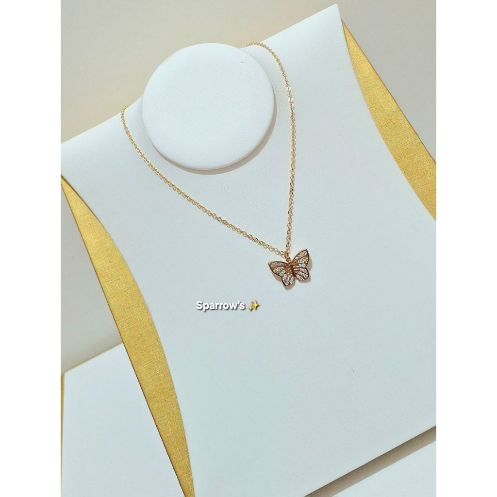 Kalung Gold Warna Emas Kalug Salib Wanita Kalung Salib Emas Kalung Salib Kasual Kalung Kupu Kupu