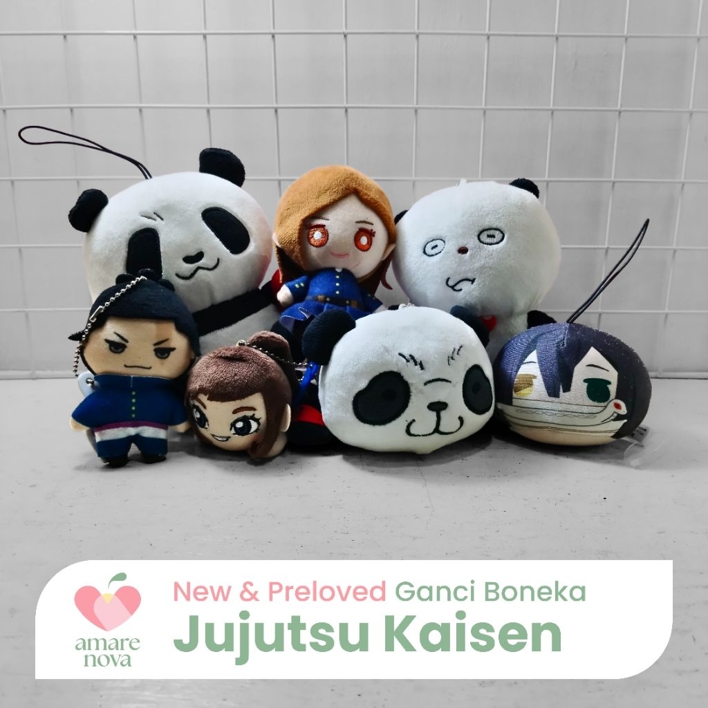 [NEW & P] Gantungan Kunci Ganci Boneka Anime Jujutsu Kaisen Panda Nuigurumi Nesoberi Nobara Aoi Todo