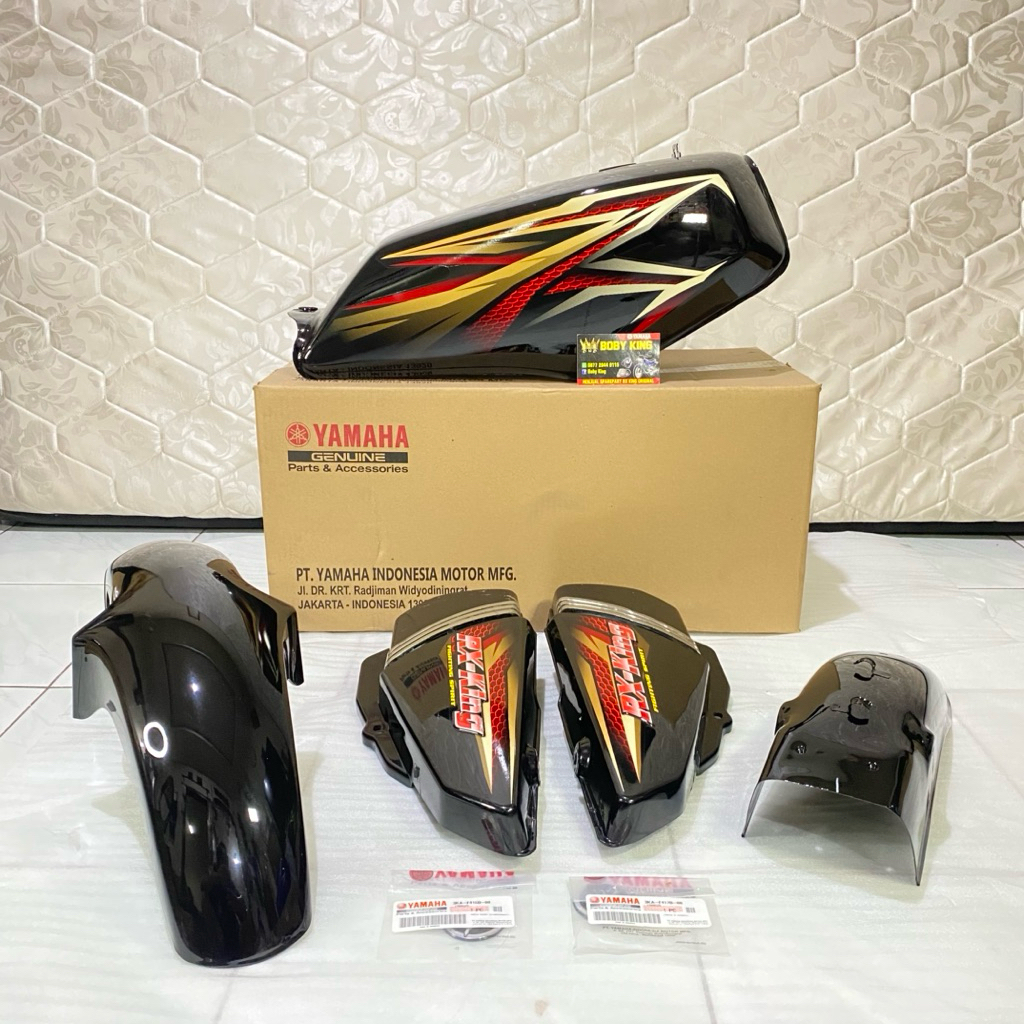BODY BODI SET TANGKI SET RXKING RX KING 2005 HITAM MERAH ORIGINAL YAMAHA