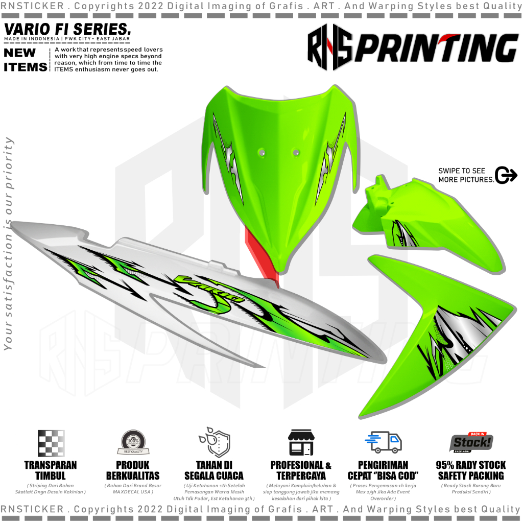 RNS Striping Transparan Vario 110 Fi CWE Stiker Vario 110 Fi Striping Vario 110 Fi ESP Varky Style