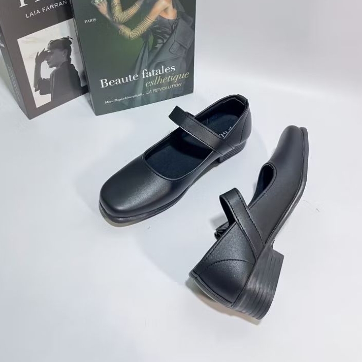 Sepatu Pantofel Paskibra wanita Hak 3 Cm Hitam