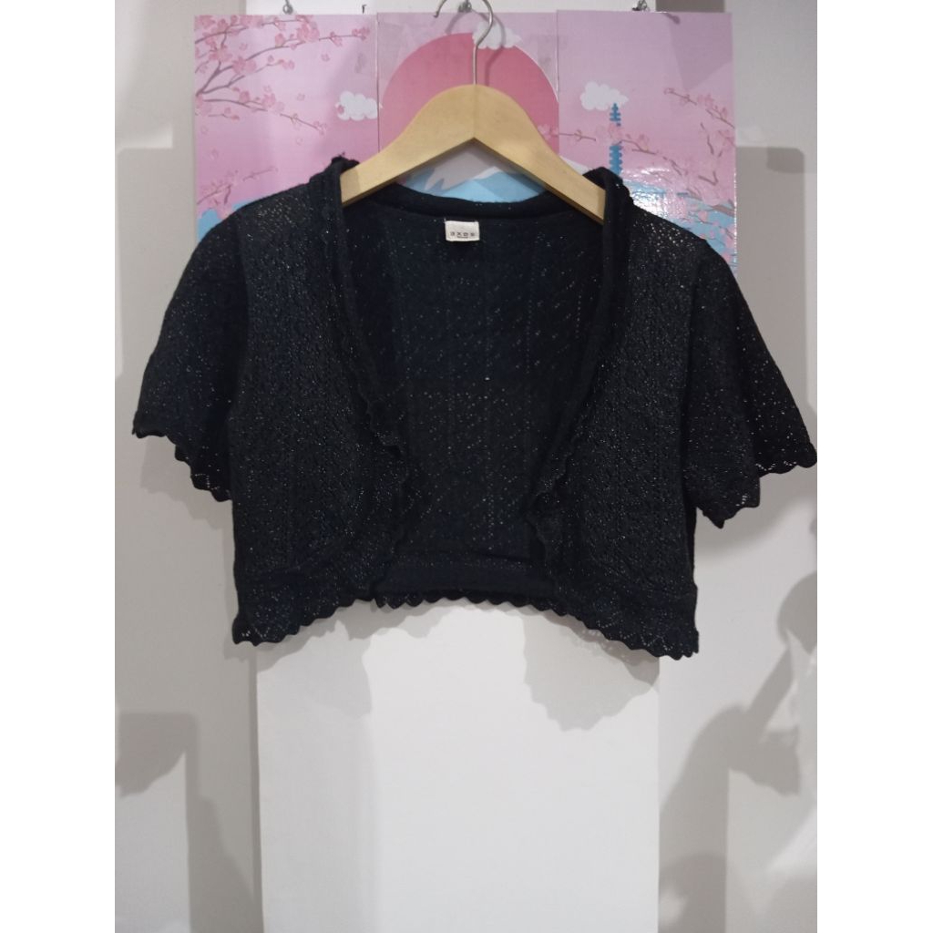axes femme cardigan crop hitam