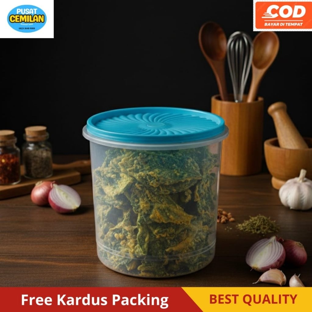 Snack Kiloan Toplesan Toples Keripik Bayam Makanan ringan Murah Enak Gurih Krispi Crispy Camilan