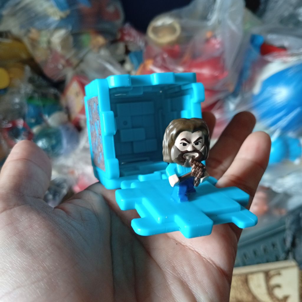happy meal toys minecraft steve figure diamond
