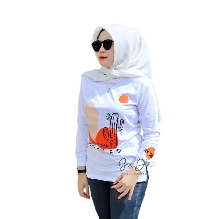 SixDiary--TERLARIS//Baju Wanita // Atasan Wanita Terbaru  Tangan Panjang Six Diary Original //kaos s