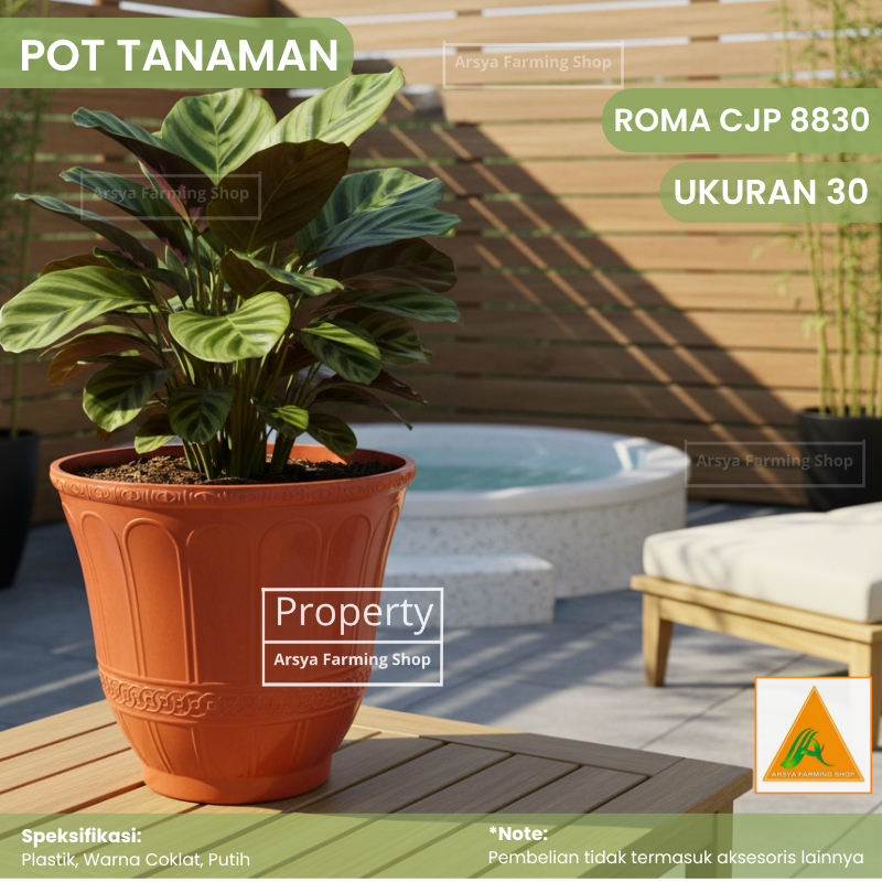 Pot Roma 30 cm  Bahan Plastik Tebal - Khusus Kurir Instan