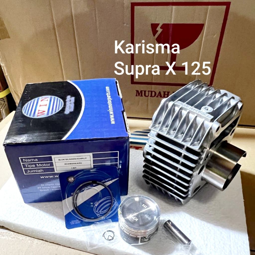 Cylinder Block Blok Seher + Ring Piston Honda KARISMA / SUPRA X 125 / SUPRA X 125 NEW KARBU Merk WIN
