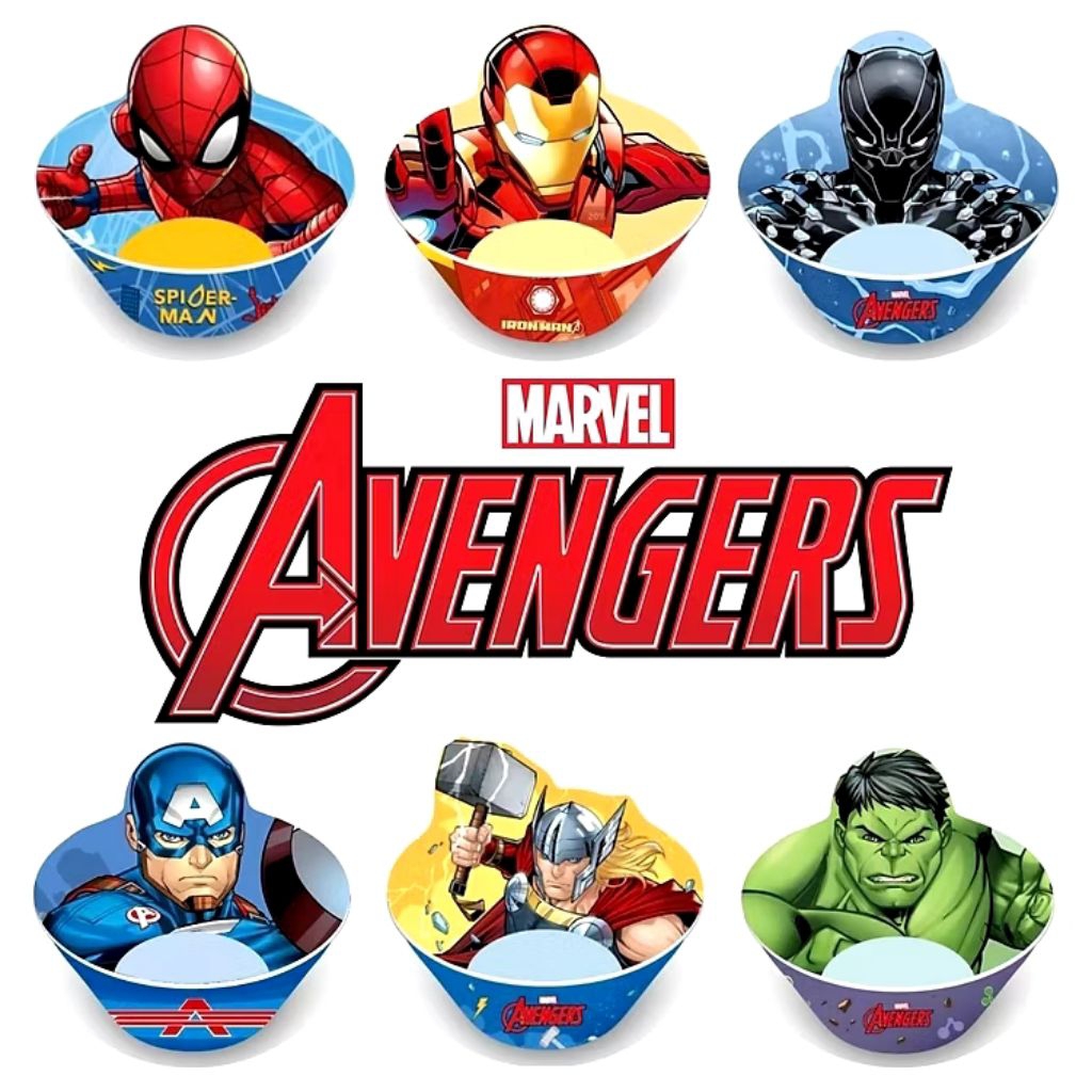 Mangkok Anak Karakter Avengers Marvel Iron Man Spiderman Hulk Thor Captain A | Mangkok Melamin 3D Su