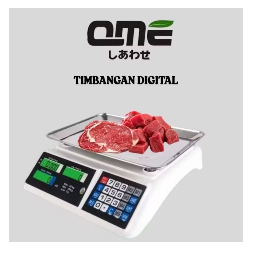 HS Digital Double Display Timbangan Buah/Sayur/Ikan/Daging/Telur 40kg Charger