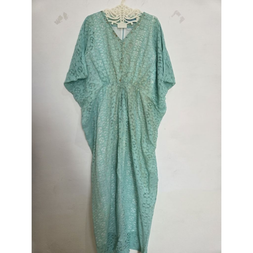 Dress Pesta Brukat Hijau Mint Contempo Cewek Wanita