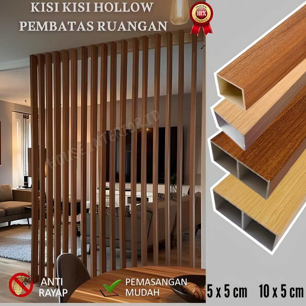 Partisi Hollow PVC Kisi Kisi WPC 2,9 Meter Pembatas Ruangan Minimalis Penyekat Ruangan