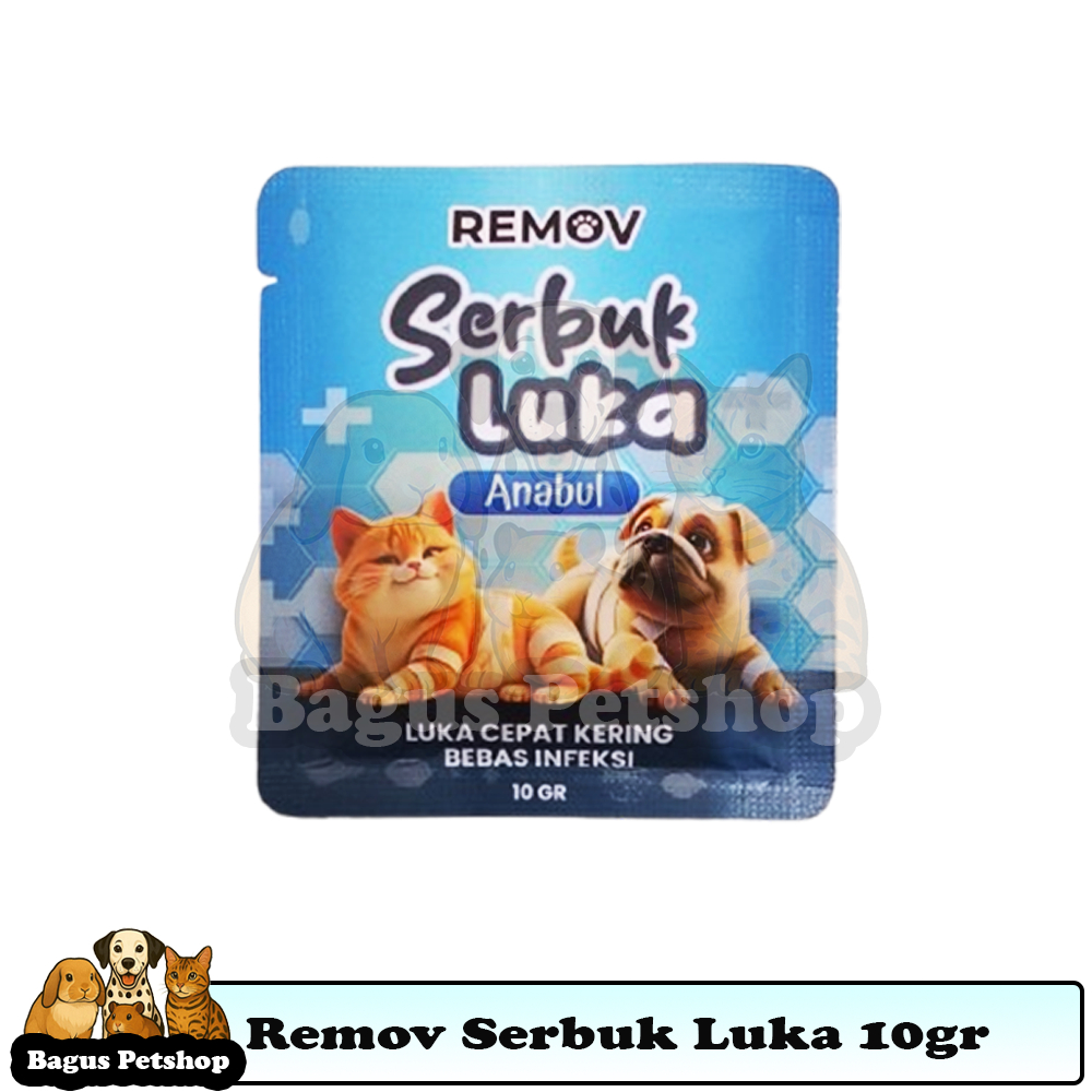 Remov Serbuk Obat Luka Anabul 10gr – Penyembuh Luka Kucing & Anjing Cepat Kering
