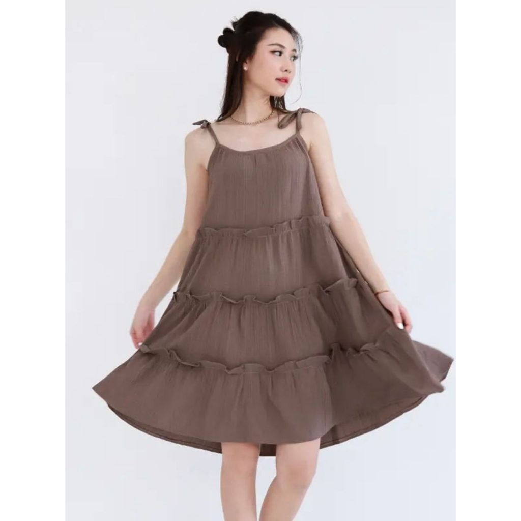 Bonita Dress Ladycrush Premium / Midi Dress Wanita / Dress Wanita Outfit Pantai / Dress Korea Style